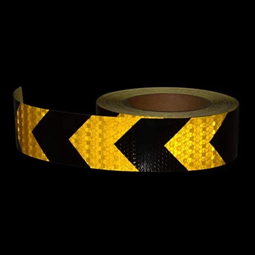 Reflective Arrow Mark Warning Safety Adhesive Tape Yellow Black