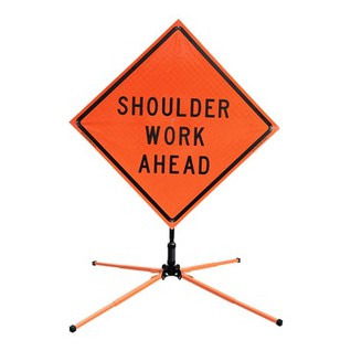 कंधे पर काम आगे रोल अप यातायात संकेत